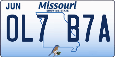 MO license plate OL7B7A