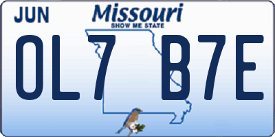 MO license plate OL7B7E