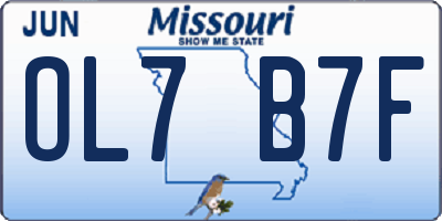 MO license plate OL7B7F