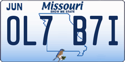 MO license plate OL7B7I