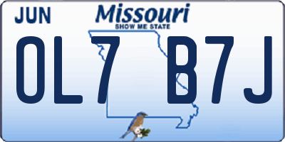 MO license plate OL7B7J