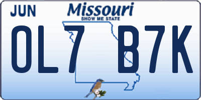 MO license plate OL7B7K