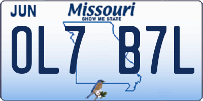 MO license plate OL7B7L