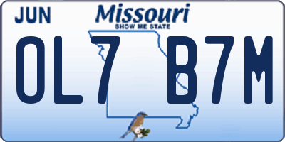 MO license plate OL7B7M