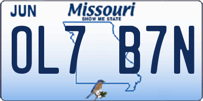 MO license plate OL7B7N