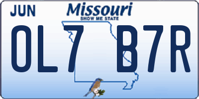 MO license plate OL7B7R