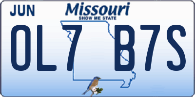 MO license plate OL7B7S