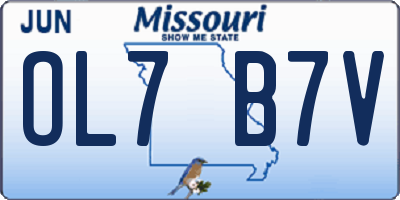 MO license plate OL7B7V