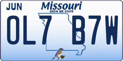 MO license plate OL7B7W