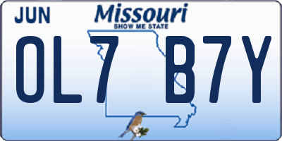 MO license plate OL7B7Y