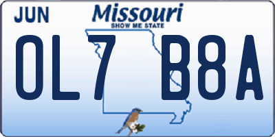MO license plate OL7B8A