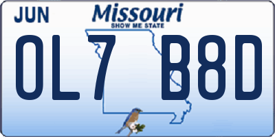 MO license plate OL7B8D