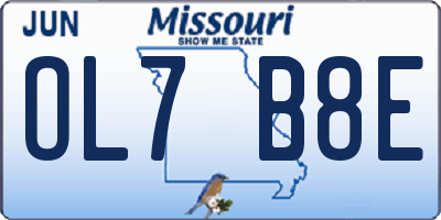MO license plate OL7B8E
