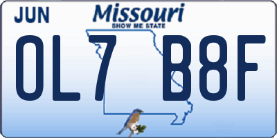 MO license plate OL7B8F
