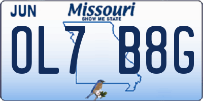 MO license plate OL7B8G