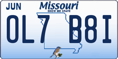 MO license plate OL7B8I