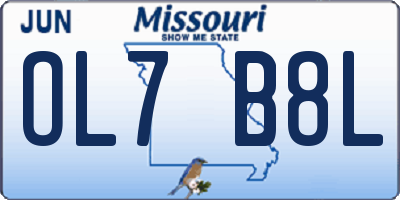 MO license plate OL7B8L
