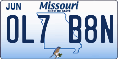 MO license plate OL7B8N