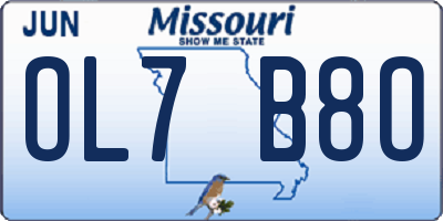 MO license plate OL7B8O