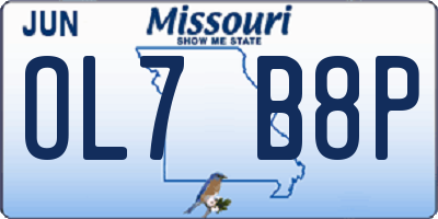 MO license plate OL7B8P