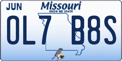 MO license plate OL7B8S