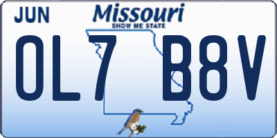 MO license plate OL7B8V