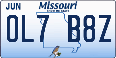 MO license plate OL7B8Z