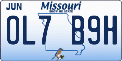 MO license plate OL7B9H