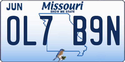 MO license plate OL7B9N