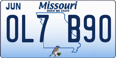 MO license plate OL7B9O
