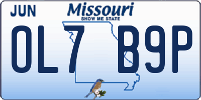 MO license plate OL7B9P