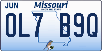 MO license plate OL7B9Q
