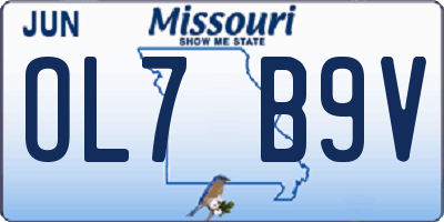 MO license plate OL7B9V