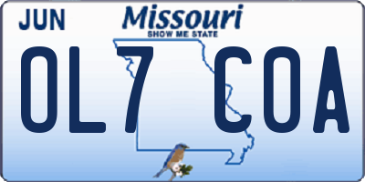 MO license plate OL7C0A