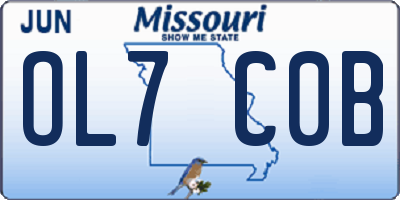 MO license plate OL7C0B