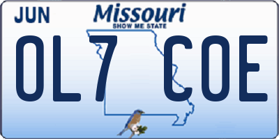 MO license plate OL7C0E
