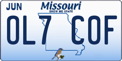 MO license plate OL7C0F