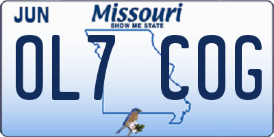 MO license plate OL7C0G