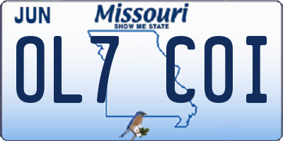 MO license plate OL7C0I