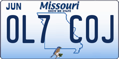 MO license plate OL7C0J