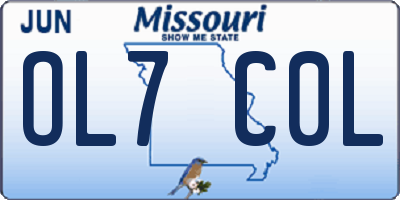MO license plate OL7C0L
