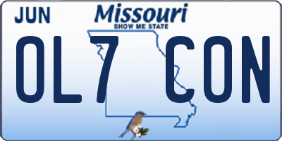 MO license plate OL7C0N