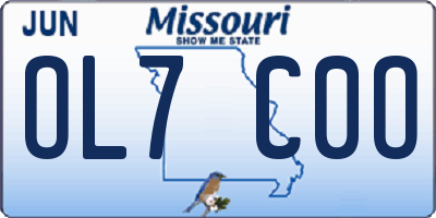 MO license plate OL7C0O