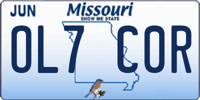 MO license plate OL7C0R