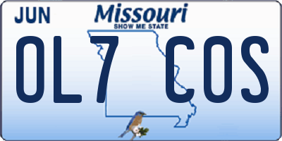 MO license plate OL7C0S