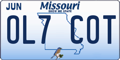 MO license plate OL7C0T
