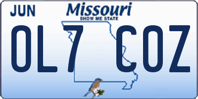 MO license plate OL7C0Z