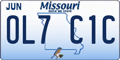 MO license plate OL7C1C
