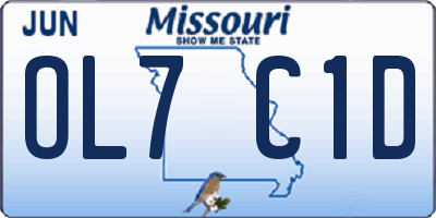 MO license plate OL7C1D