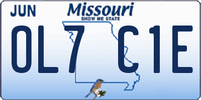 MO license plate OL7C1E